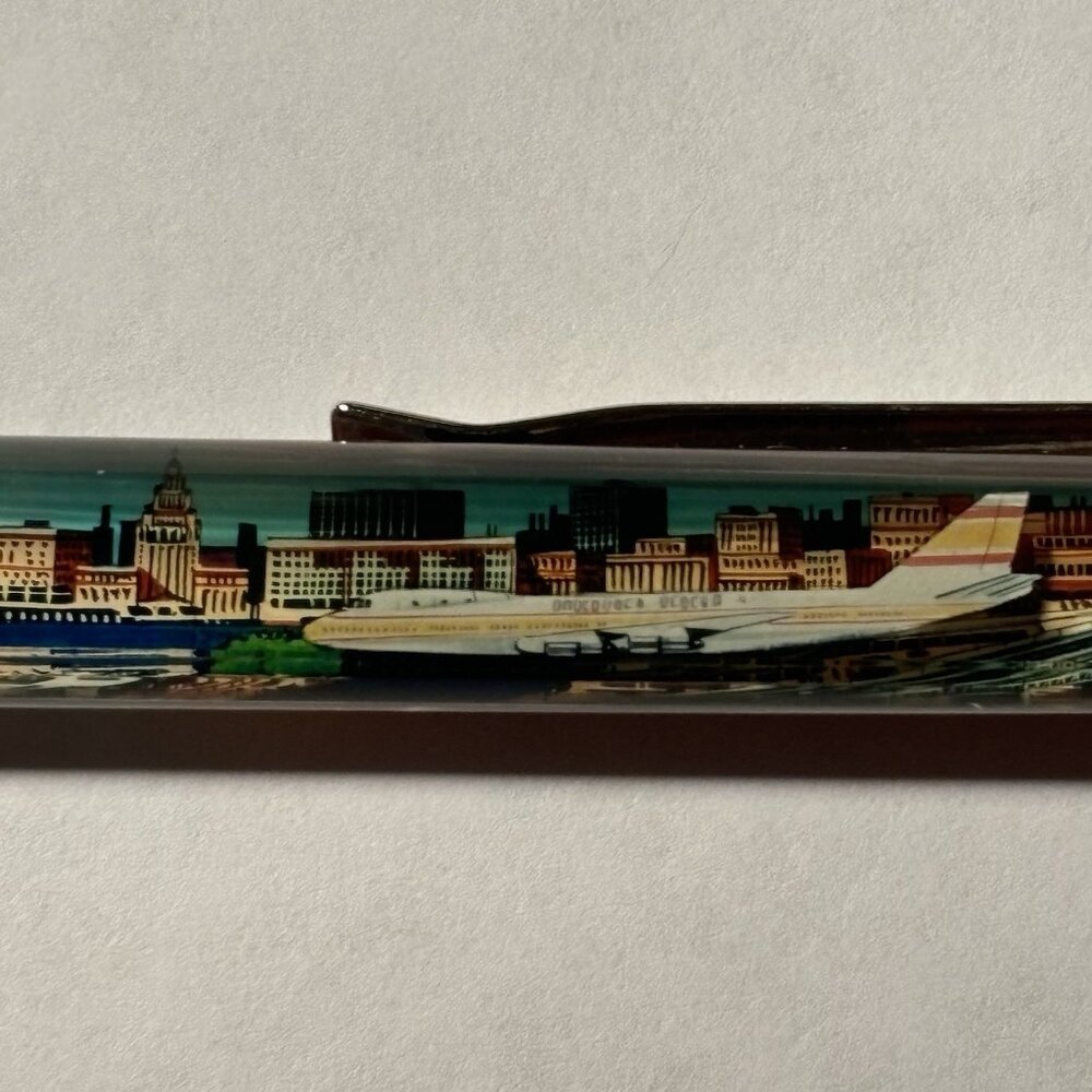 Cleveland Ohio Floaty Pen 747 Airplane Moves by City Souvenir Promo Vintage
